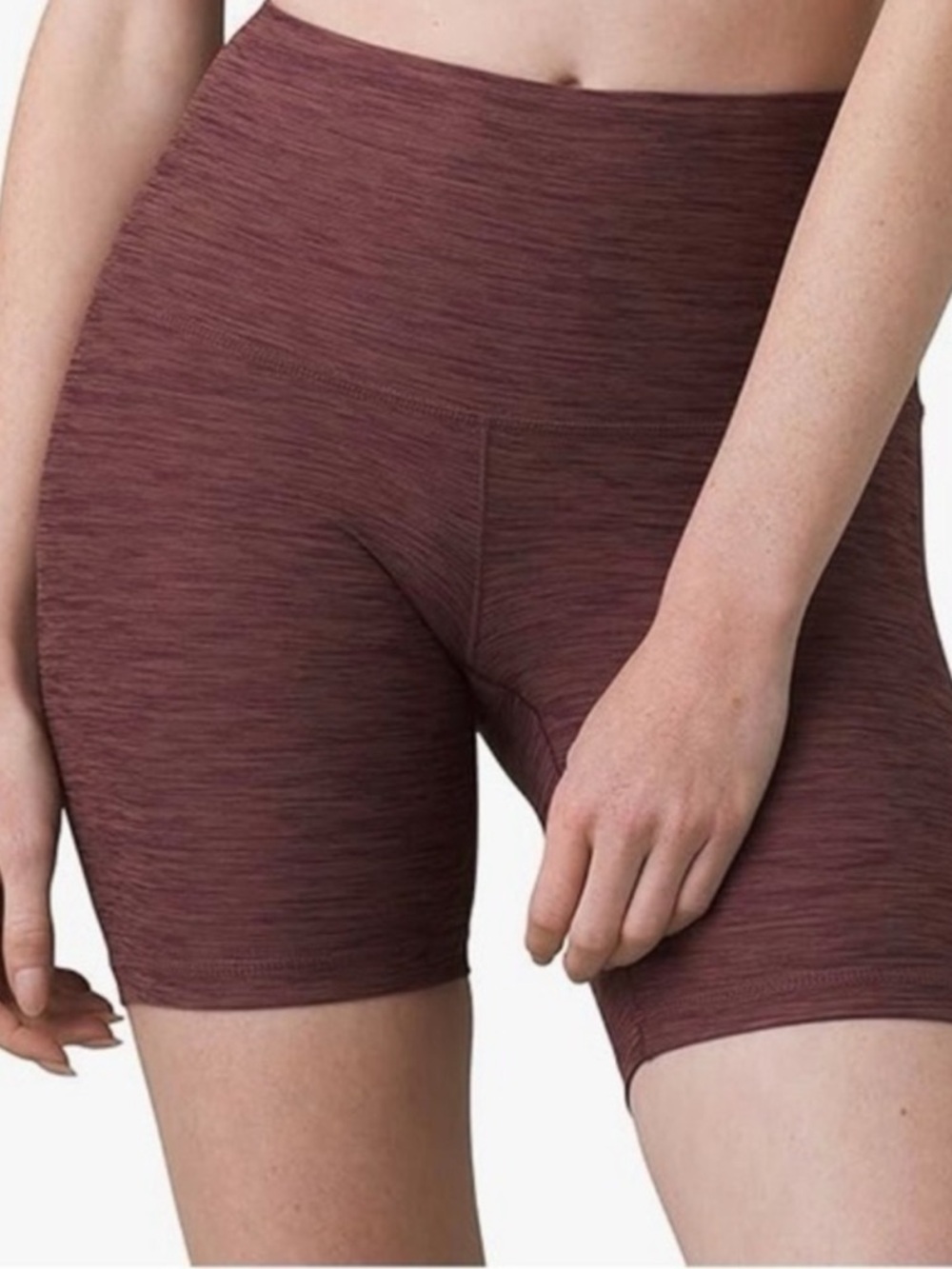 NWT Prana High-Rise Marled Wine Bike Shorts Size Large